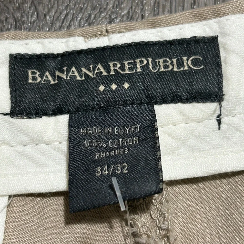 Banana‎ Republic Dawson Chino Pants 34x32 Khaki Tan Relaxed Fit Cotton New NWT